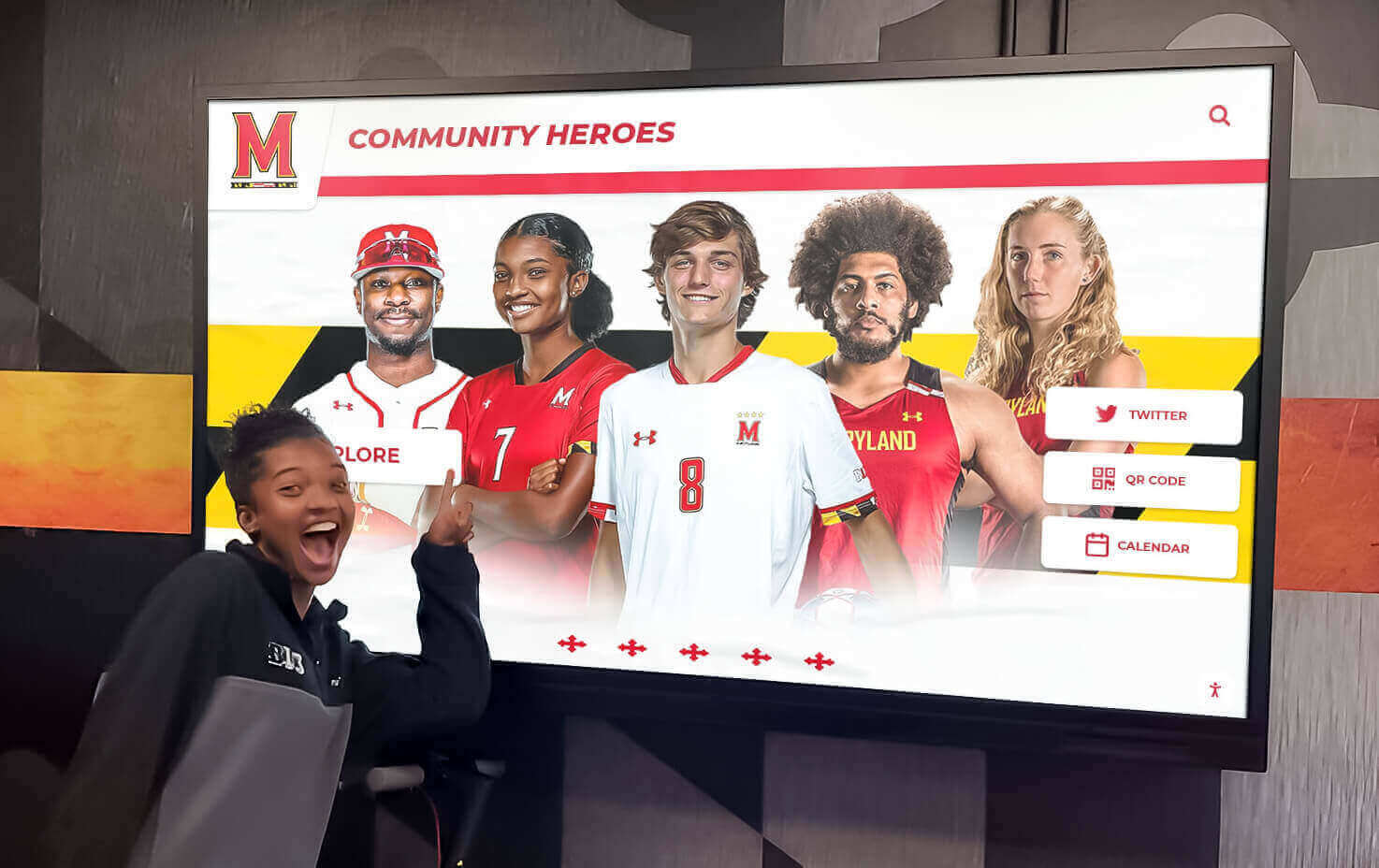 Digital athletic recognition display showcasing achievements