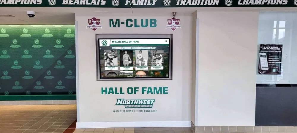 Championship recognition display in athletic facility