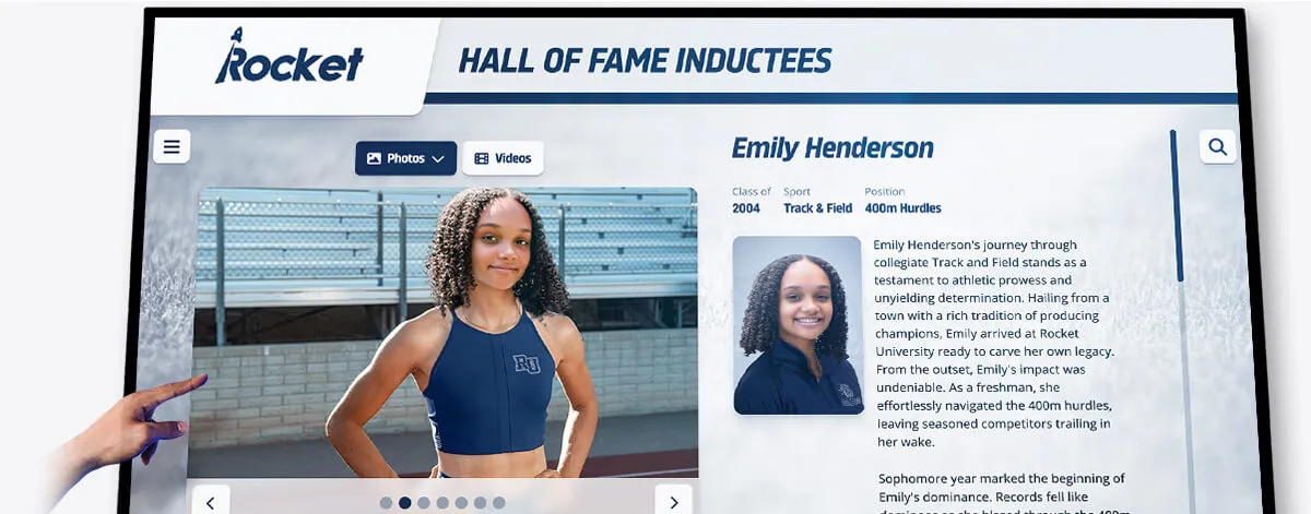 Individual athlete recognition profile display